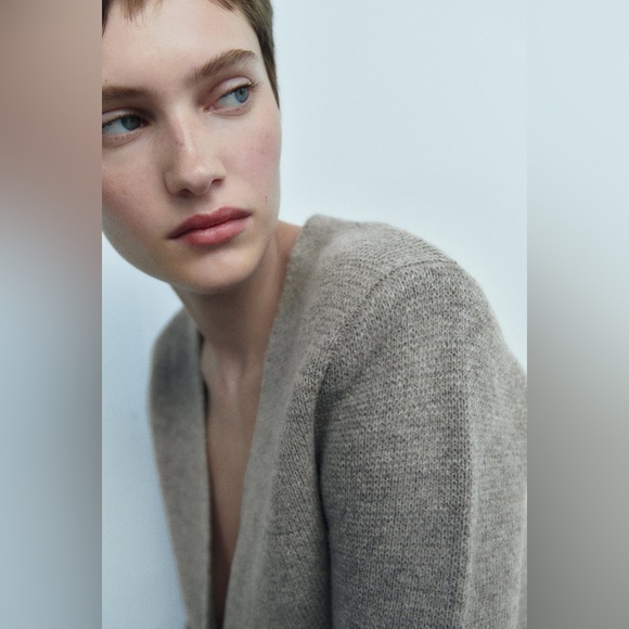 BNWT ZARA WOOL BLEND PEPLUM KNIT BLAZER L - Picture 10 of 13